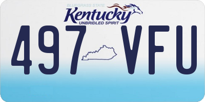KY license plate 497VFU