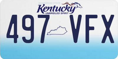 KY license plate 497VFX