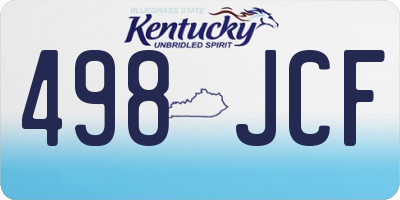 KY license plate 498JCF