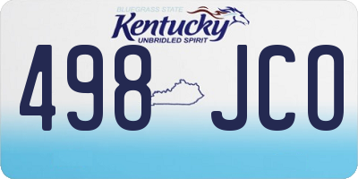 KY license plate 498JCO