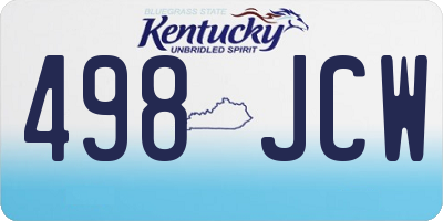 KY license plate 498JCW