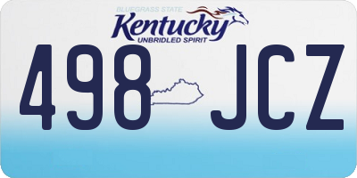 KY license plate 498JCZ
