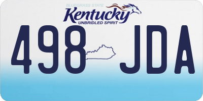 KY license plate 498JDA
