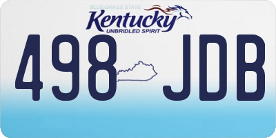 KY license plate 498JDB