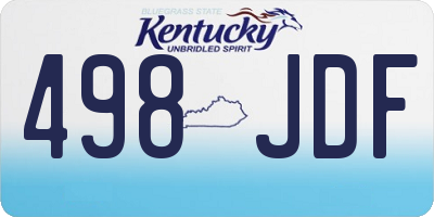 KY license plate 498JDF