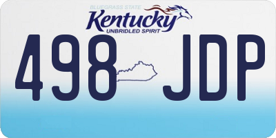 KY license plate 498JDP