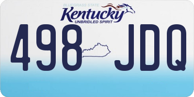 KY license plate 498JDQ