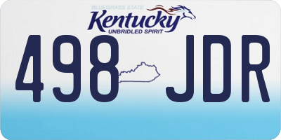 KY license plate 498JDR