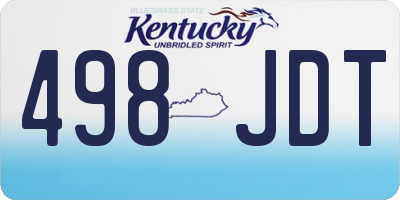 KY license plate 498JDT