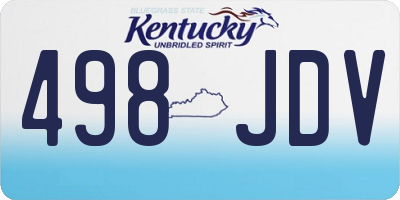 KY license plate 498JDV