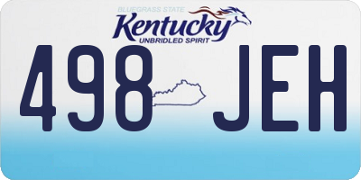 KY license plate 498JEH