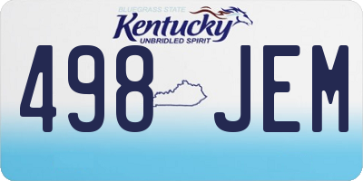 KY license plate 498JEM