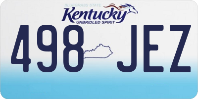 KY license plate 498JEZ