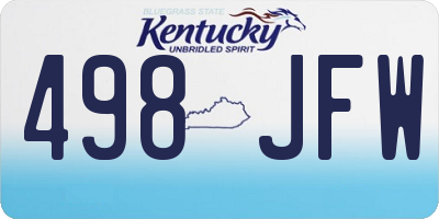 KY license plate 498JFW