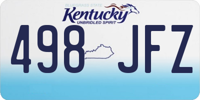 KY license plate 498JFZ