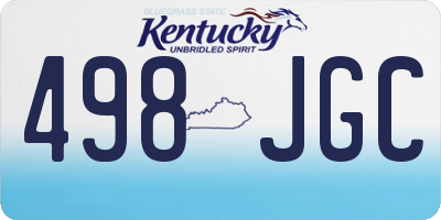 KY license plate 498JGC