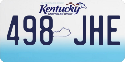 KY license plate 498JHE