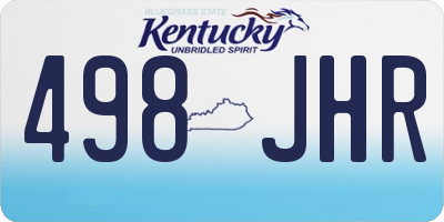 KY license plate 498JHR