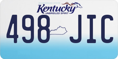 KY license plate 498JIC