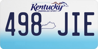 KY license plate 498JIE