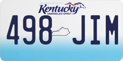 KY license plate 498JIM
