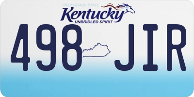 KY license plate 498JIR