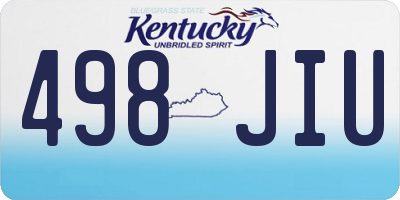 KY license plate 498JIU