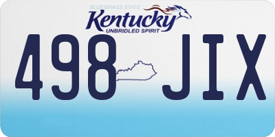 KY license plate 498JIX