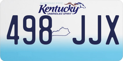 KY license plate 498JJX