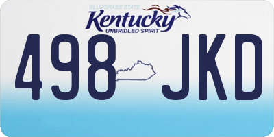 KY license plate 498JKD