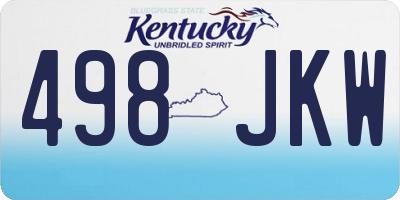 KY license plate 498JKW