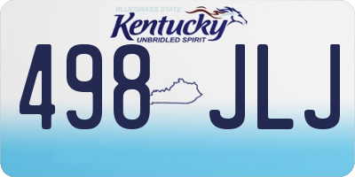KY license plate 498JLJ