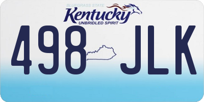 KY license plate 498JLK