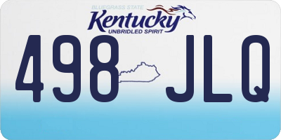 KY license plate 498JLQ