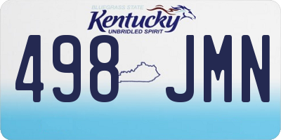 KY license plate 498JMN