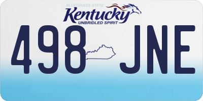 KY license plate 498JNE