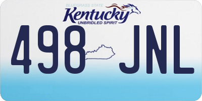 KY license plate 498JNL