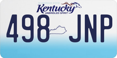 KY license plate 498JNP