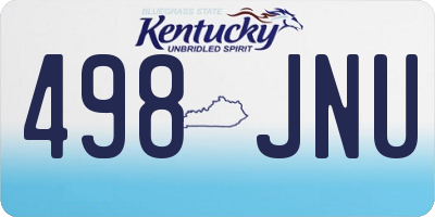 KY license plate 498JNU
