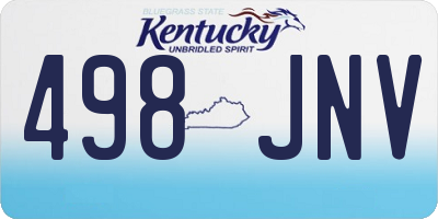 KY license plate 498JNV