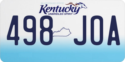 KY license plate 498JOA