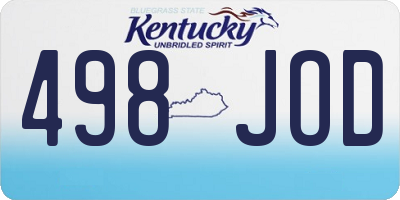 KY license plate 498JOD