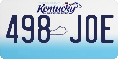 KY license plate 498JOE