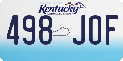 KY license plate 498JOF