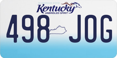 KY license plate 498JOG