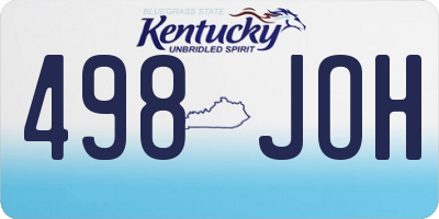 KY license plate 498JOH