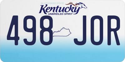 KY license plate 498JOR