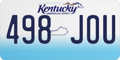 KY license plate 498JOU