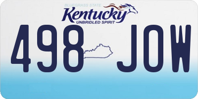 KY license plate 498JOW