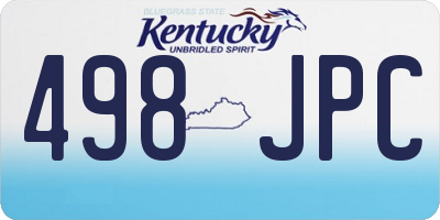 KY license plate 498JPC
